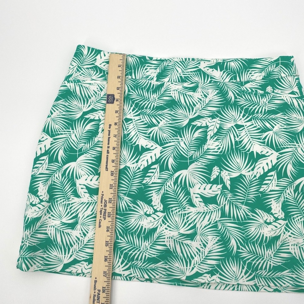 Croft & Barrow Effortless Stretch Skort‎ Womens 14 Green White Palm Tennis Beach - Picture 2 of 7